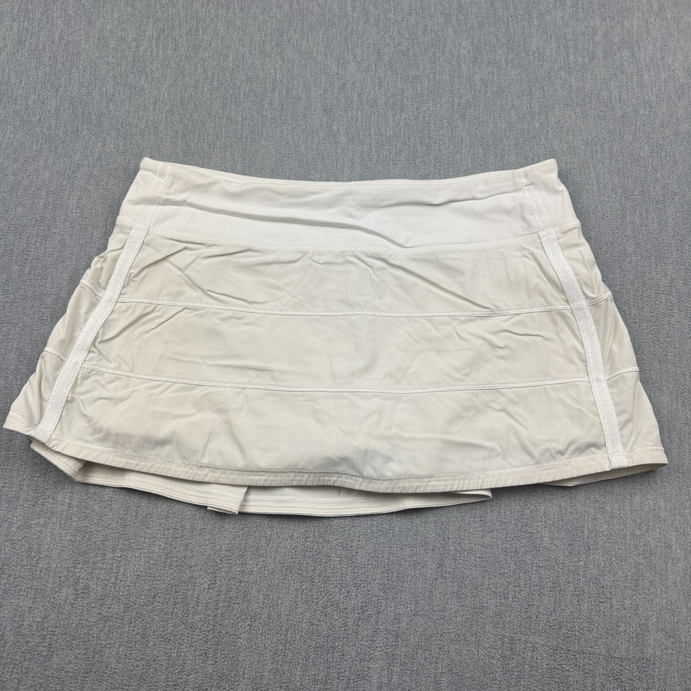 Lululemon Skirt Skort Womens 10 Ivory Athletic Pace Rival 4-Way Stretch Tennis